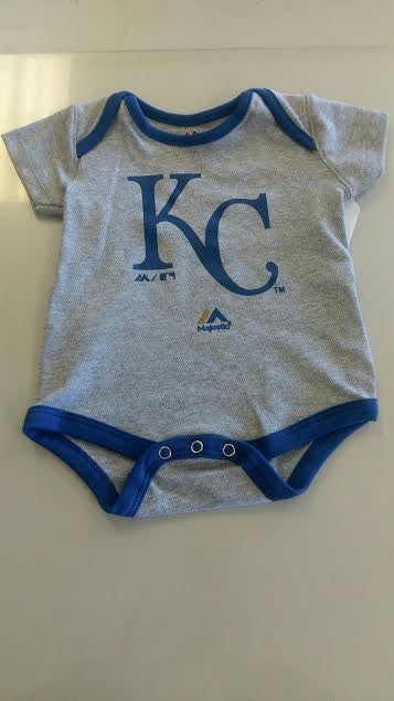 Kansas City Royals Gray "KC" Logo Infant Onesie by Outerstuff