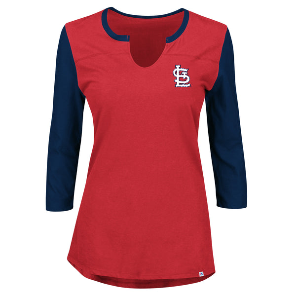 St. Louis Cardinals Ladies Above Average 3/4 Sleeve T-Shirt by Majestic