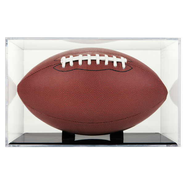 UV Protected Grandstand Football Display Case (Black Base) by Ballqube