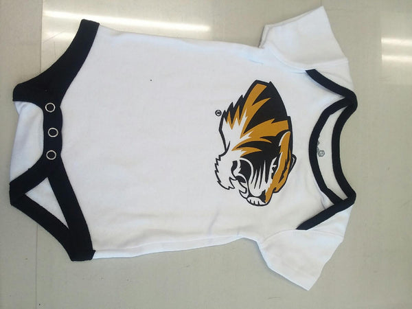 Missouri Tigers Tiger Head Logo White Onesie Infant Sizes