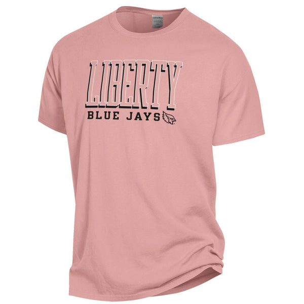 Liberty Blue Jays Pink Short Sleeve T-Shirt- By Comfort Wash