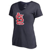 St. Louis Cardinals Navy Women's Secondary Color Primary Logo T-Shirt - by Fanatics
