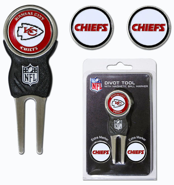 Kansas City Chiefs Golf Divot Tool with 3 Markers