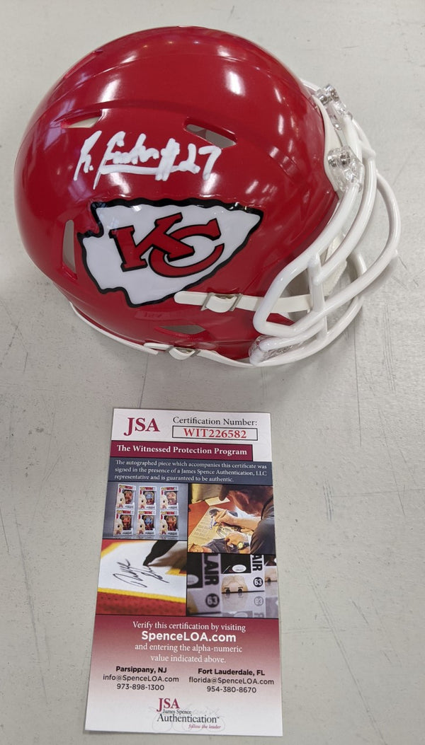 Kansas City Chiefs Rashad Fenton Autographed Chiefs Speed Mini Helmet - JSA