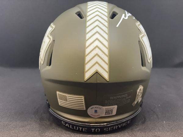 Kansas City Chiefs NEIL SMITH Signed Chiefs SALUTE TO SERVICE Mini Speed Replica Helmet - BECKETT