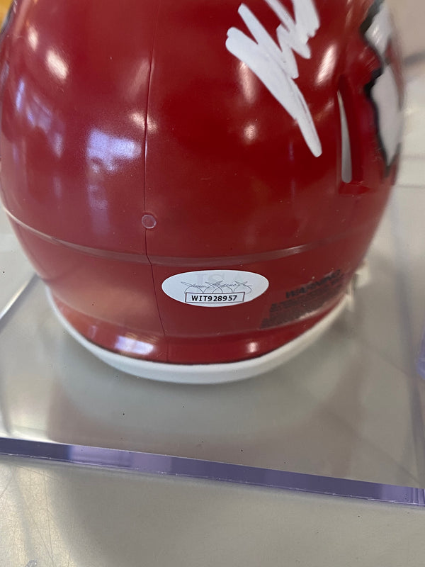 Kansas City Chiefs Justin Watson Signed Chiefs RED Mini Speed Replica Helmet - JSA