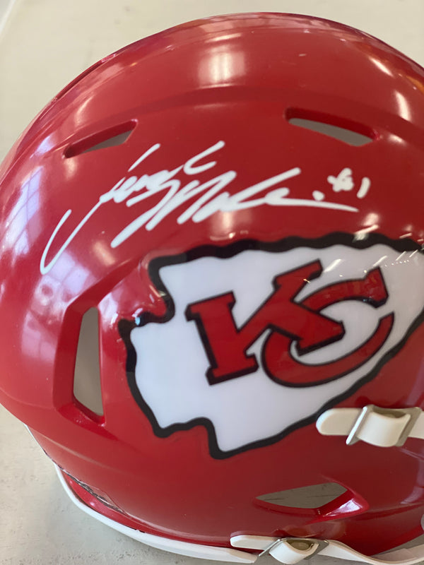 Kansas City Chiefs JERICK MCKINNON Autographed Red Mini Helmet - BECKETT