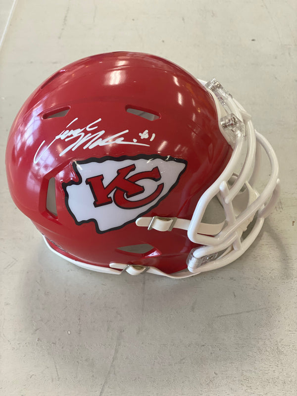 Kansas City Chiefs JERICK MCKINNON Autographed Red Mini Helmet - BECKETT