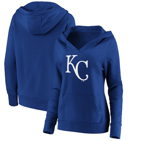 Kansas City Royals Women's Official Logo V-Neck Pullover Hoodie – by Fanatics