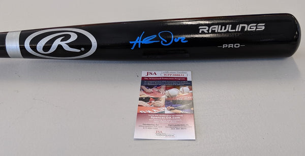 Kansas City Royals Hunter Dozier Signed Black Bat Autographed In Vibrant Blue JSA