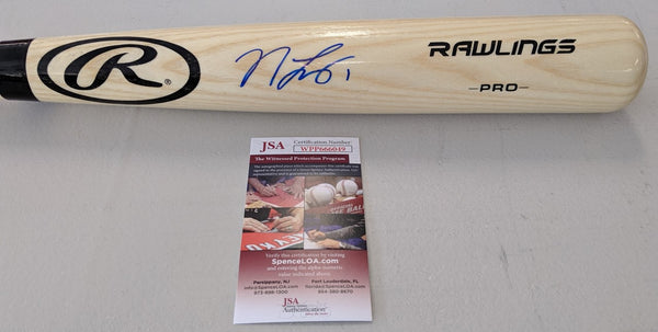 Kansas City Royals Nicky Lopez Autographed Blonde Bat JSA