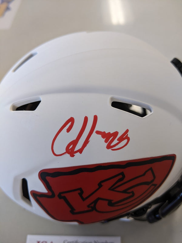 Kansas City Chiefs Clyde Edwards Helaire Signed LUNAR Speed Mini Helmet - JSA