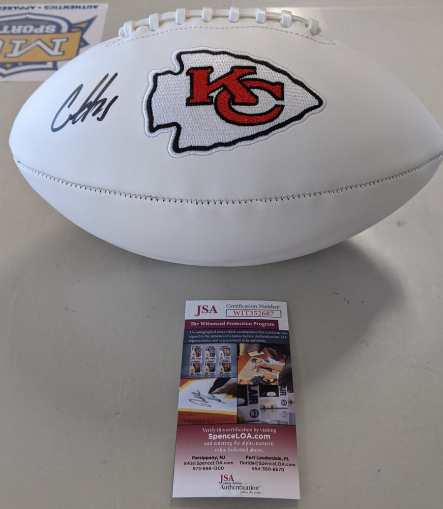 Kansas City Chiefs Clyde Edwards Helaire Signed White Panel Football - JSA